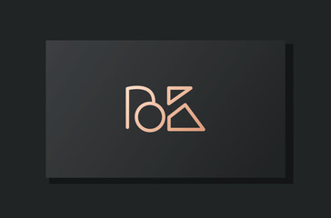 Abstract luxury initial letter BK logo.