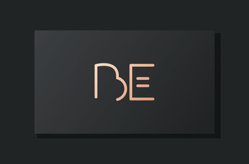 Abstract luxury initial letter BE logo.