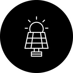 Solar Energy  Vector Black Circle Icon Design
