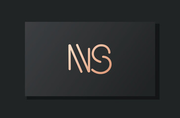 Abstract luxury initial letter NS logo.