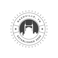 Fun vector design of Nashville city silhouette suitable for stickers or prints
