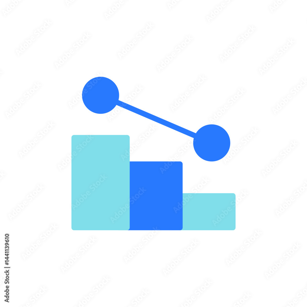 Poster dynamic team collaboration and business strategy analysis with graph icon representing growth and pr