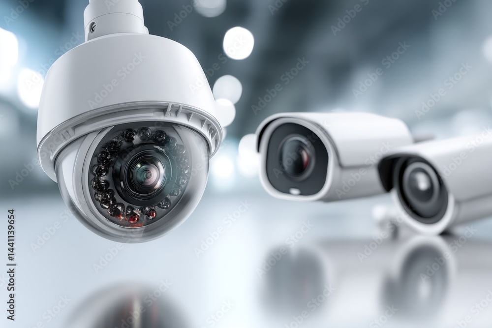 Poster multiple security cameras are positioned, ready to capture and monitor any potential threats and ens