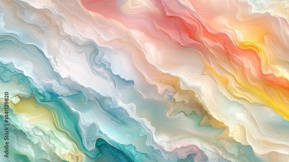 Poster colorful flowing abstract fluid art background. use for textures, patterns, and design elements