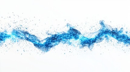 Bright blue water splash creating a dynamic wave effect against a clean white background