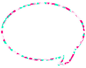 ステンドグラス風吹き出し　三角形模様　丸形