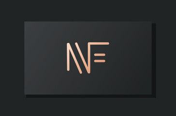 Abstract luxury initial letter NF logo.