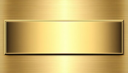 Gold metallic plate on a brushed gold background.  A rectangular gold plate sits on a textured, brushed gold surface