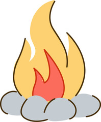 Campfire Cartoon Hand Drawn