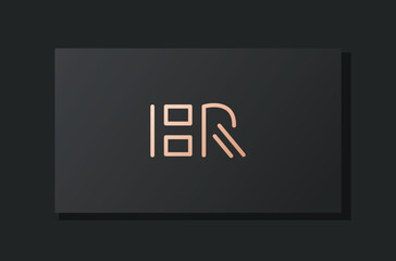 Abstract luxury initial letter HR logo.