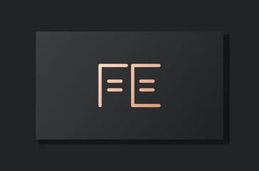 Abstract luxury initial letter FE logo.