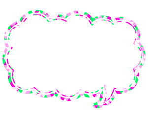 吹き出し ステンドグラス風 三角模様_二重線付_2色 (15)