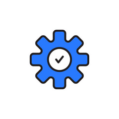 Iconic Representation of a Blue Gear Symbolizing Successful Team Work and Business Strategies for Effective Collaboration and Project Management