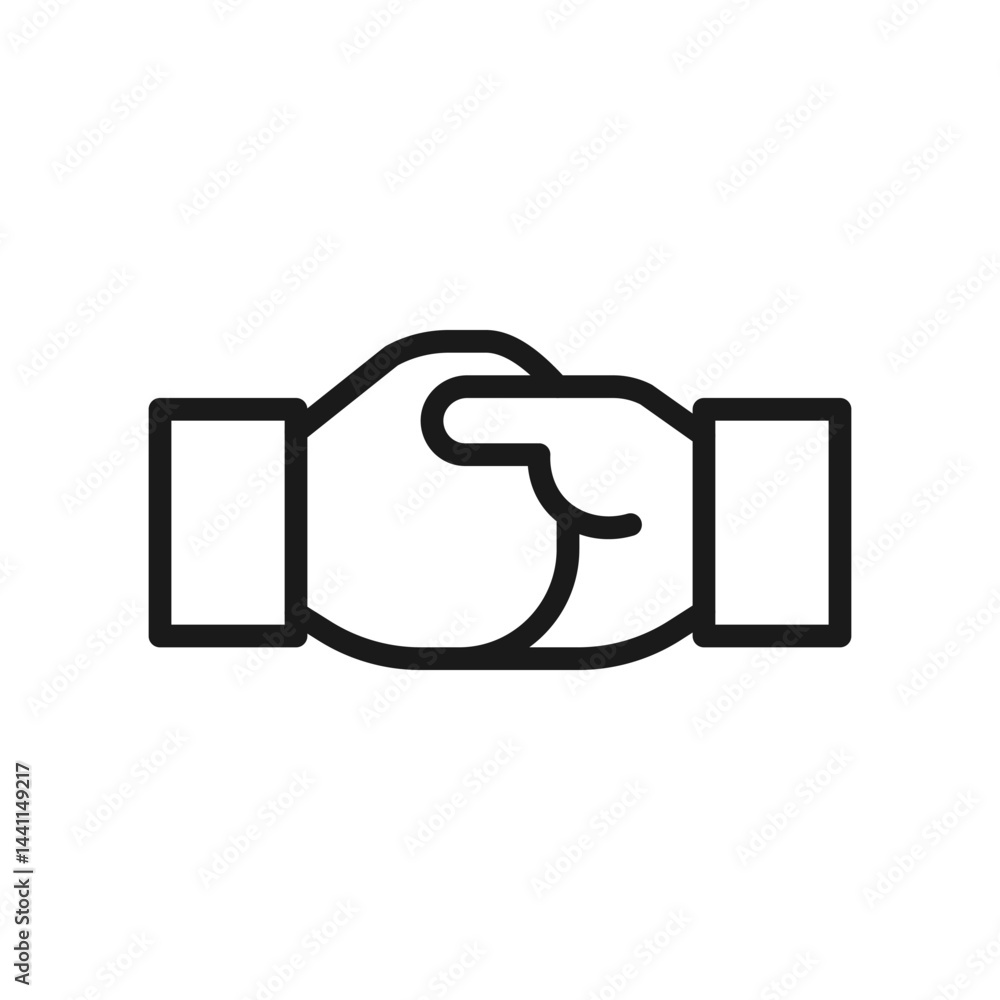 Poster symbolic representation of teamwork and partnership with two hands shaking in a professional busines