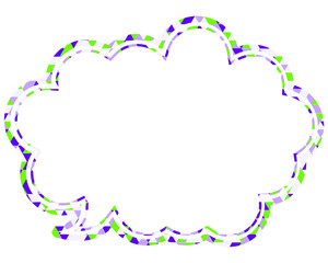 吹き出し ステンドグラス風 三角模様_二重線付_2色 (17)