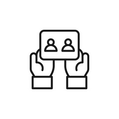 Hands Presenting Icon Representing Teamwork and Collaboration in a Professional Business Environment