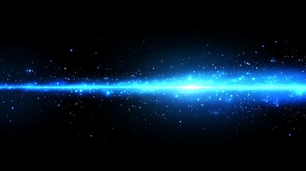 Obraz premium Abstract Blue Waves with Sparkling Particles