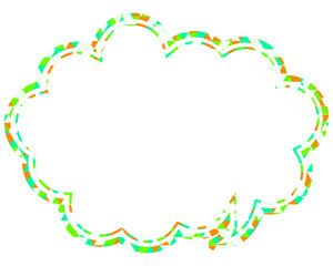 吹き出し ステンドグラス風 三角模様_二重線付_4色 (4)
