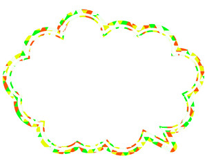 吹き出し ステンドグラス風 三角模様_二重線付_4色 (5)