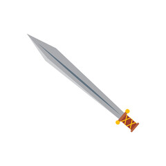 Fantasy sword with red handle. Vector