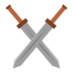 Fantasy sword with red handle. Vector