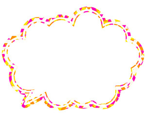 吹き出し ステンドグラス風 三角模様_二重線付_4色 (8)