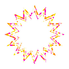 吹き出し ステンドグラス風 三角模様_二重線付_4色 (8)