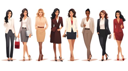 Collection of Diverse Business Women in Formal Suits for Professional Use