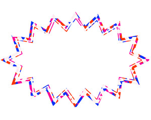 ステンドグラス風吹き出し　三角形模様　細長いギザギザした形