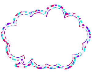 吹き出し ステンドグラス風 三角模様_二重線付_4色 (12)