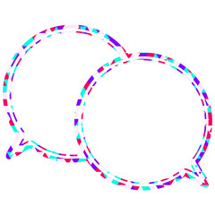 Naklejka premium ステンドグラス風吹き出し 三角形模様 重なる会話