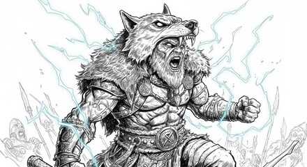 Viking Berserker in Battle Rage