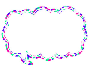 吹き出し ステンドグラス風 三角模様_二重線付_4色 (13)
