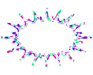 ステンドグラス風吹き出し　三角形模様　細長いギザギザした形