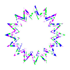 吹き出し ステンドグラス風 三角模様_二重線付_4色 (14)