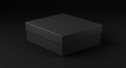 Mysterious Black Box on Dark Background: A Study in Minimalism