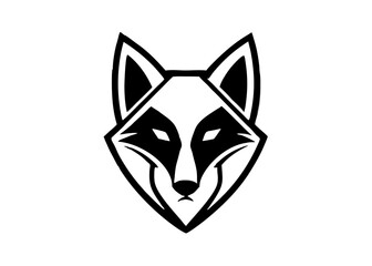 Fototapeta premium Raccoon Geometric Silhouette: A striking black and white geometric silhouette of a raccoon, designed with bold lines and a modern aesthetic.
