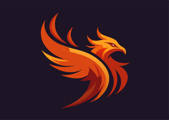 Obraz premium Phoenix Symbol of Rebirth: A vibrant illustration showcases the legendary phoenix, a symbol of rebirth and renewal. The fiery bird, with its wings spread, soars with dynamic energy.