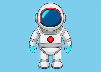 Astronaut Illustration: An engaging cartoon astronaut illustration, ideal for science education, showcasing a space explorer in a dynamic pose.