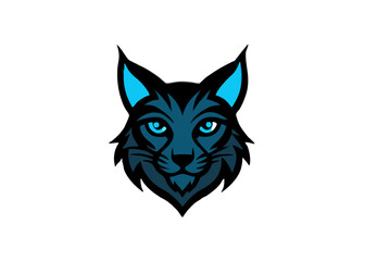 Obraz premium Mystical Lynx: A captivating illustration of a majestic lynx, its piercing blue eyes reflecting an air of mystery and power. The portrait exudes a sense of untamed elegance and enigmatic allure.