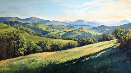 Obraz premium Rolling hills under a tranquil sky