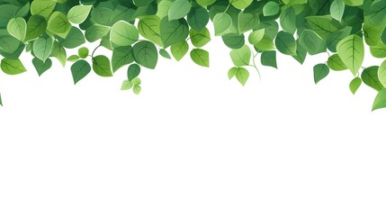 Green Leaf Border Vector Illustration for Creative Designs and Projects