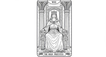 High Priestess Tarot Card Illustration