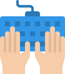 typing illustration on a white background     