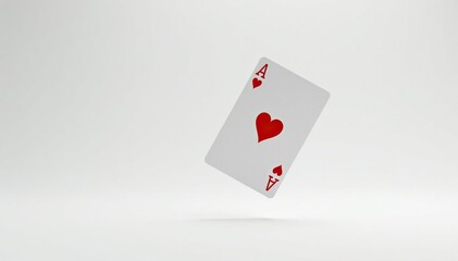 Obraz premium A lone playing card flipping in mid-air, white background , magic, poker