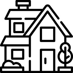 villa illustration on a white background     