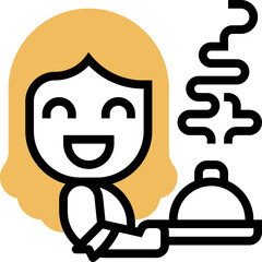 waitress (2) illustration on a white background     