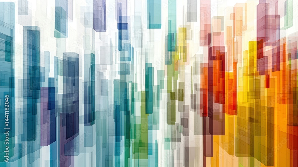Aufkleber abstract colorful translucent geometric shapes floating in space