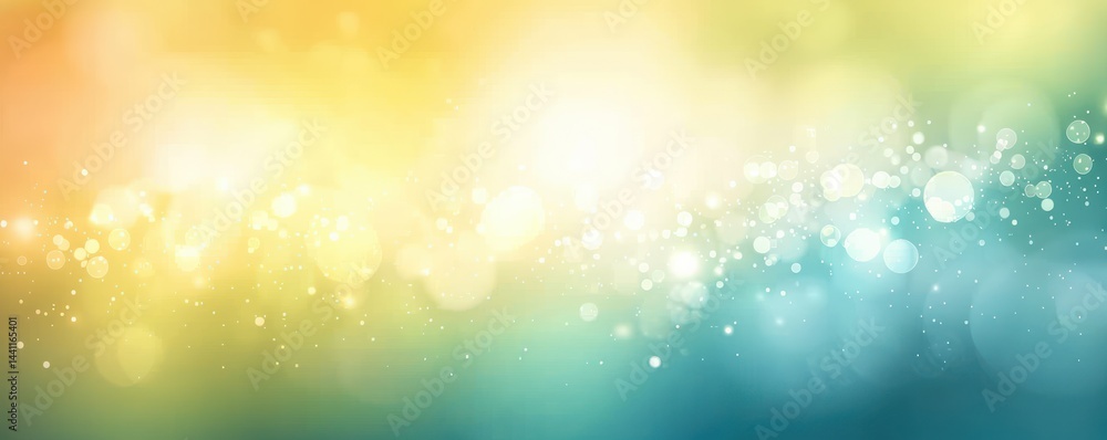 Aufkleber soft bokeh background with warm yellow and cool blue gradient light circles creating a peaceful and 