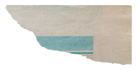 Scrap of an old newspaper isolated element for creating a collage